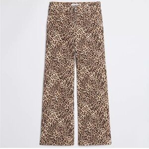 LOFT Leopard Print Wide Leg Jeans